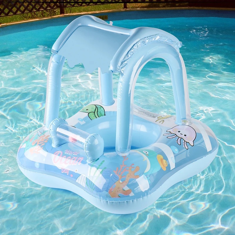 Pool Float Ring Inflatable - Fauteuil gonflable de piscine avec auvent