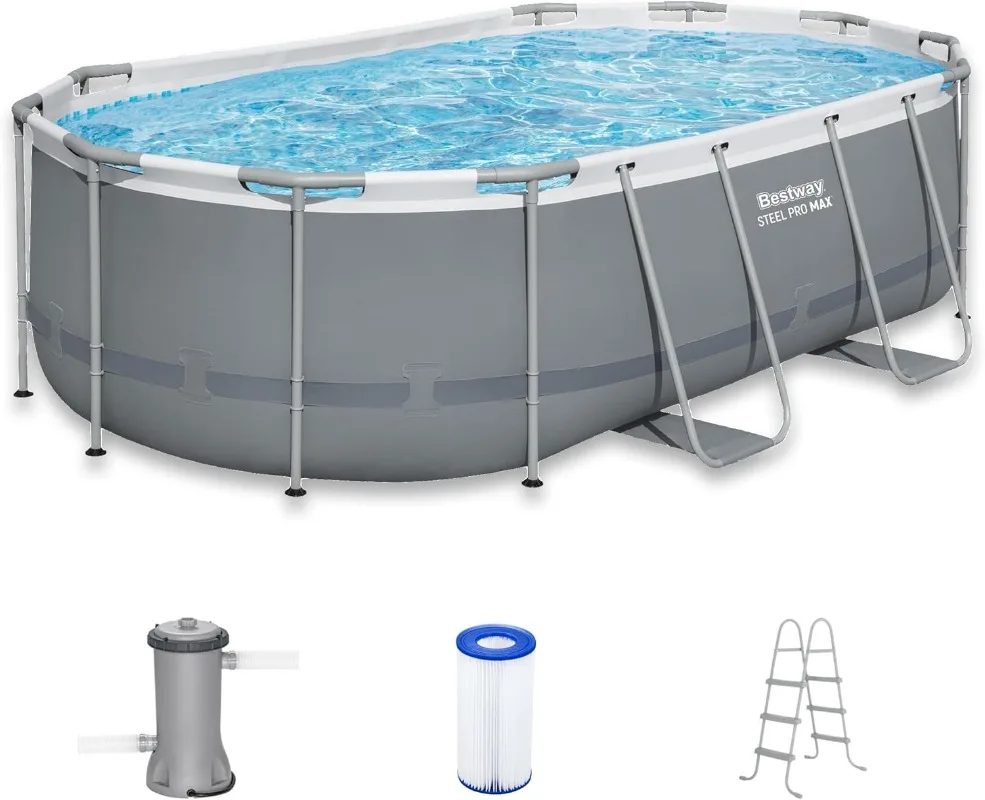 Pool Ladder Above Ground - Piscine hors sol ovale Bestway Steel