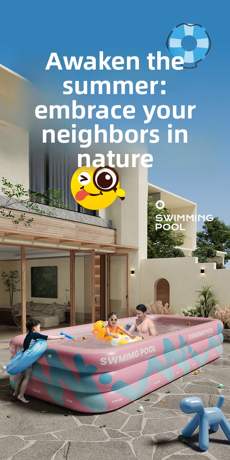 Piscine gonflable avec parasol - Water Slide Inflatable avis et prix